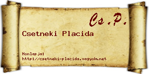 Csetneki Placida névjegykártya